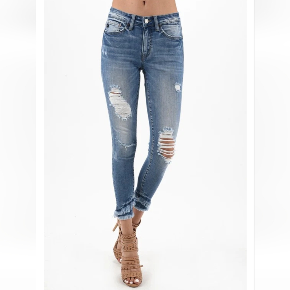 NWT KanCan Distressed Ankle Skinny Jeans